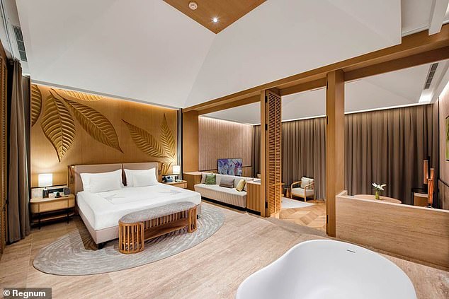 The family are believed to be staying in a spacious luxury family suite costing £2K a night