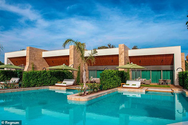 Some of the hotel rooms offer their own private garden and pool space