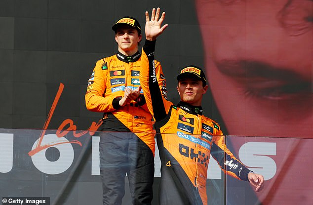 Norris held off a late challenge from team-mate Oscar Piastri for his third win in four races