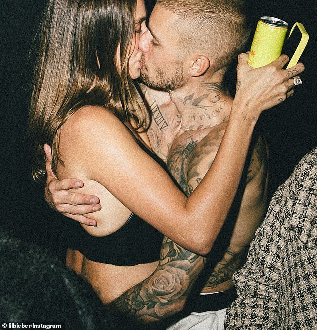 In the image, Hailey could be seen locking lips with a shirtless Justin as they were joined by other guests at the bash which took place at the exclusive Bird Street Club