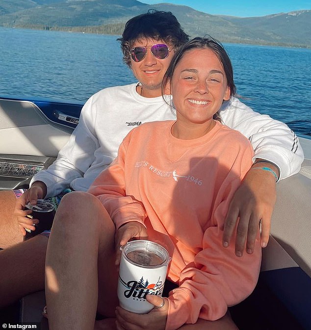 Chapin was found partially covered with a blanket in her bed, with his jugular severed. His girlfriend, Kernodle, was stabbed more than 50 times. (Pictured: The late couple)