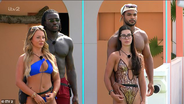 She revealed that couples Angel and Ty, as well as Meg and Dejon, were at risk of being dumped from the villa after receiving the least amount of votes from the public