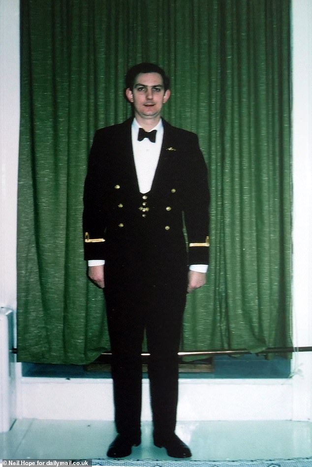 Pictured: Lt Commander Jeffrey Picken, 69, who served as a marine engineer for 37 years. ‘You could say the asbestos was there to protect him and his crewmates,’ says his widow Veronica, ‘but it killed him, and probably some of them, too'