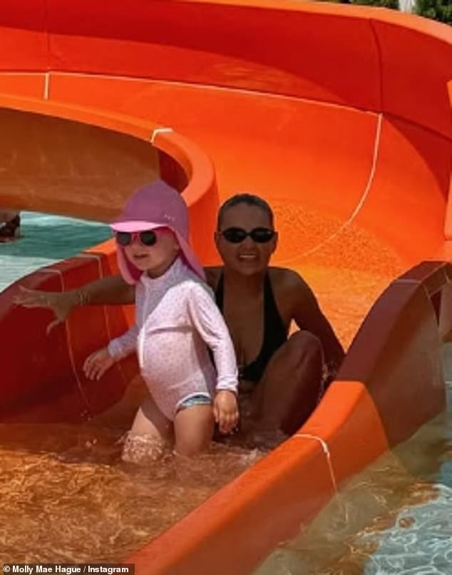 It comes after the reality star shared videos of her taking her little girl on the waterslides on Sunday