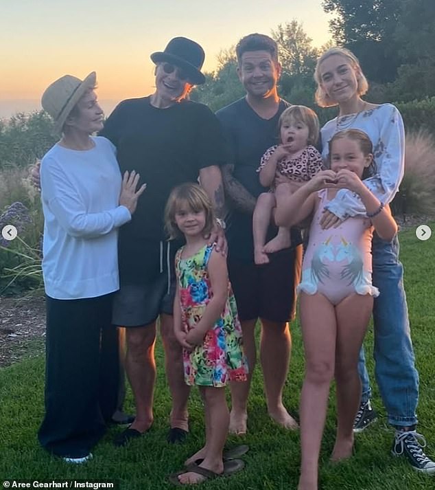 Aree continued: 'He was always in my corner and I forever am thankful to him for raising my husband and blessing me w my family.' Vowing to look after Sharon, she added: 'We got Nana always, Papa'