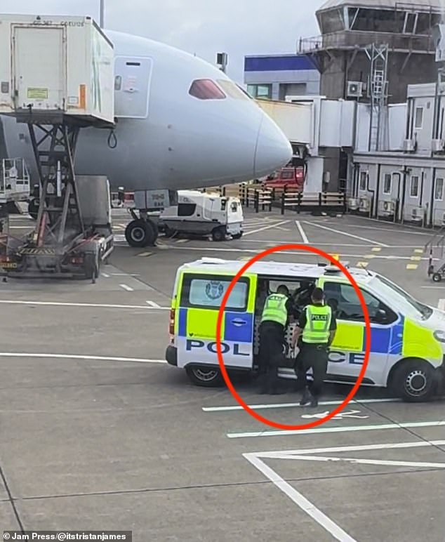 The 21-year-old was removed after being accused of committing an aviation offence