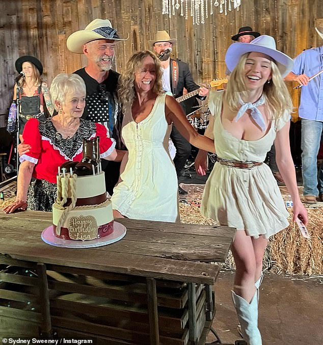 The starlet shared a carousel of snaps from the bash on Instagram, and fans were quick to point out the political garb worn by some of the attendees