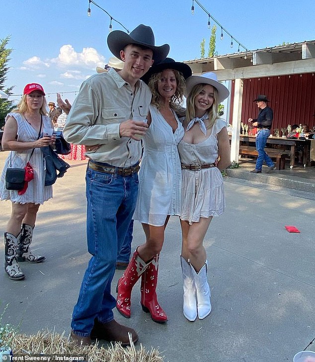 Sydney Sweeney (right) being revealed as a registered Republican has come as no surprise to some. She was embroiled in controversy when guests at her mother's 60th were snapped in MAGA-inspired hats