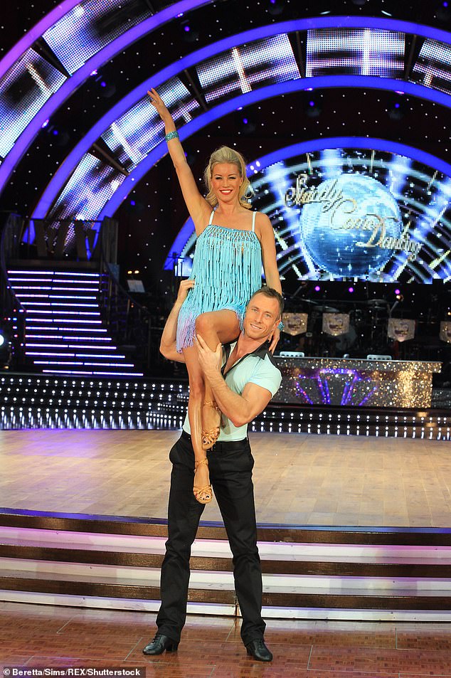 James was a professional dancer on the BBC show between 2006 to 2013 (pictured with Denise Van Outen)