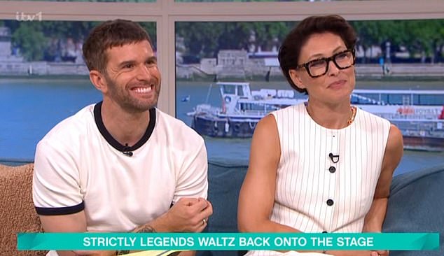 Hosts Emma Willis and Joel Dommett (pictured) were left squirming when he made the comment