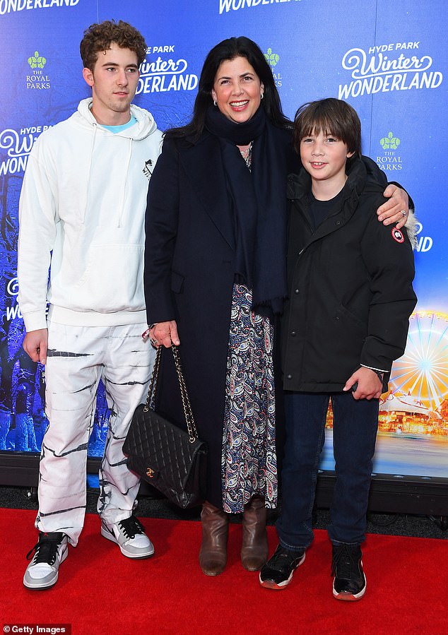 Kirstie and her sons attend the VIP Preview evening of Hyde Park Winter Wonderland at Hyde Park in 2021