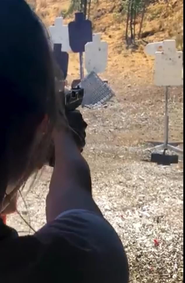 The clip has now gone viral as it presented how well she can handle a gun; her choice was a Glock. In this old video of Sweeney shooting a gun, it's clear she is comfortable with the assault weapon as she is quick to load, aim and fire, even doing impressive 'double taps'