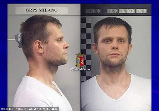 Lukasz Herba after he was arrested for kidnapping Chloe in Milan, Italy