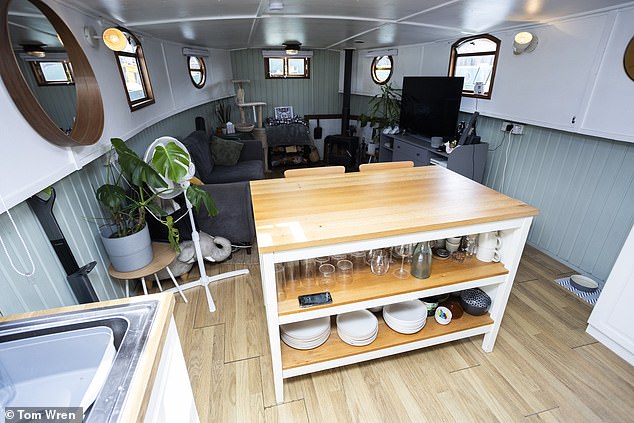 And despite moving onto a boat 48ft long and 12ft wide Lucy says it is not 'much different' from living in a flat