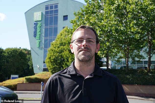 Adam Goodfellow, 39, a surveyor who stood in Tamworth at last year's General Election for the Workers Party, said: 'I came down here when I heard there was a protest being planned, just to say that these people don't speak for all of Tamworth'