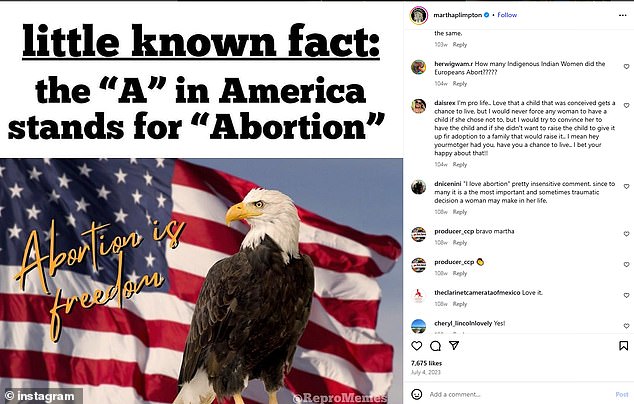 On July 4, 2024 she even posted a meme which read: 'little known fact