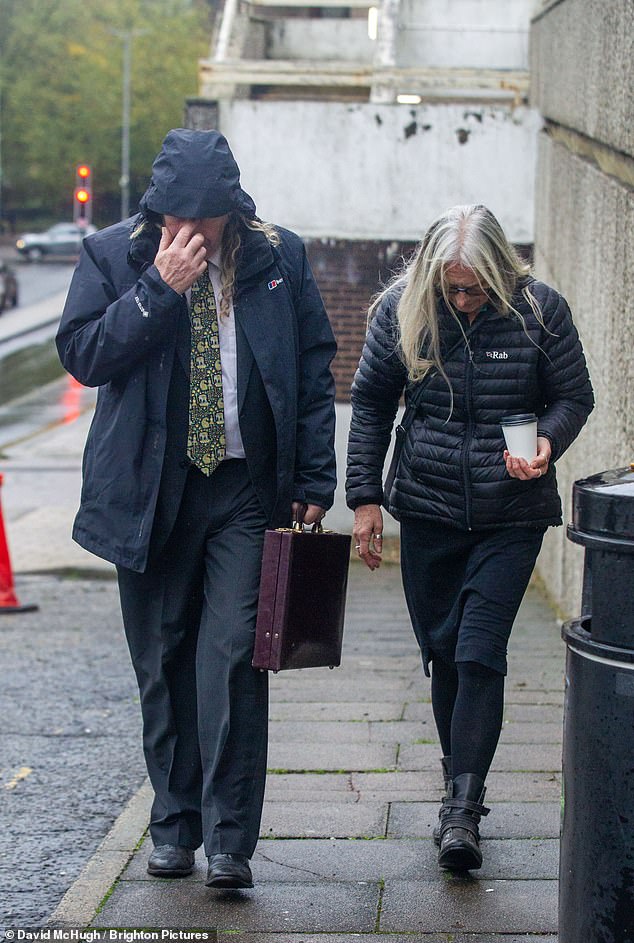 His victims, Mr Greenwood (left) and Ms Turner (right) claim their lives were made 'hell' by Coates and say they are now 'living in fear' and 'have lost all faith' in the British justice system. Pictured: The pair at the start of Coates' trial in November