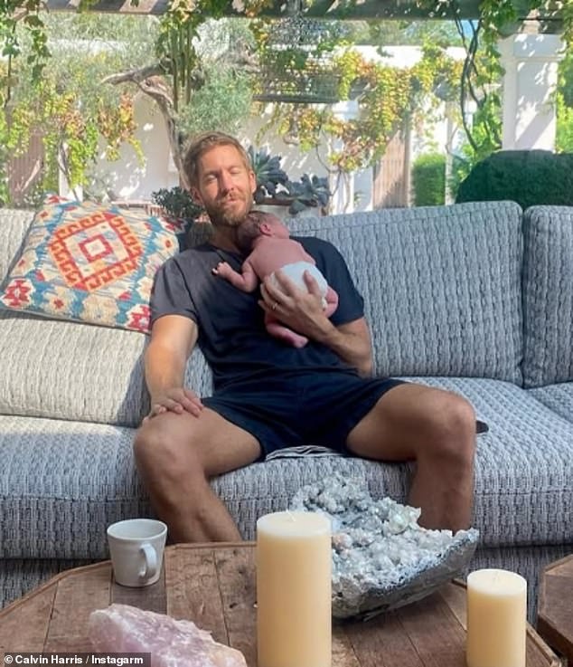 Calvin Harris was roasted for including placenta snap as part of son's birth announcement- with some saying they needed a 'trigger warning'