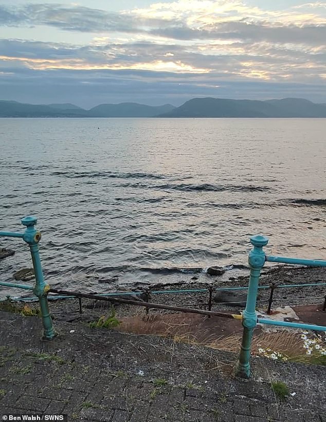 The couple took a photo afterwards showing the broken banister in Gourock, Inverclyde, Scotland