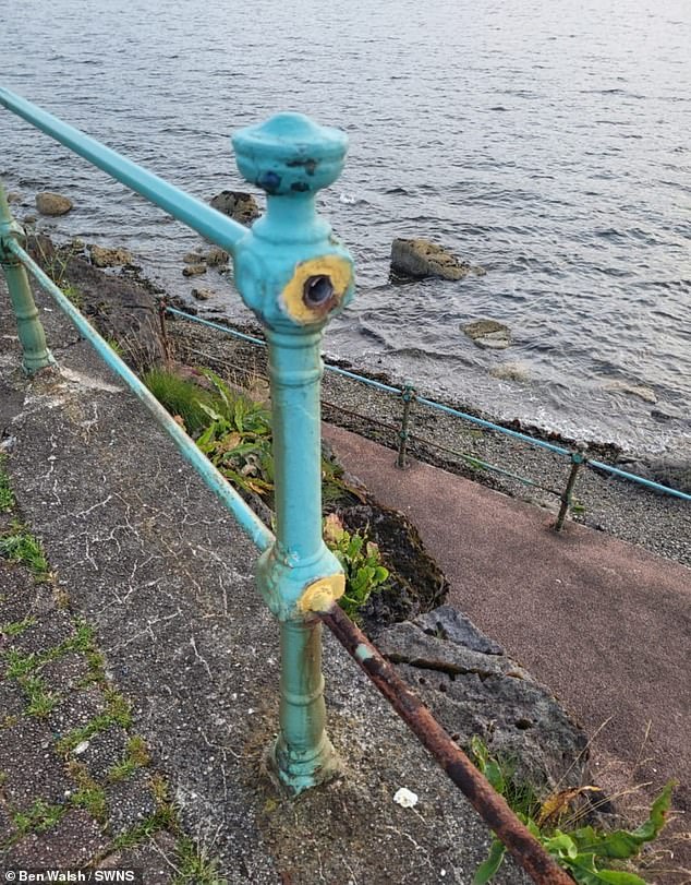 Ben, a training manager with the National Grid, says he is now seriously concerned about the safety of all the barriers in the area and called for an investigation. Pictured: The collapsed barrier