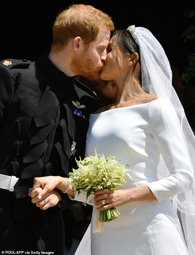 Prince Harry, Duke of Sussex and his wife Meghan, Duchess of Sussex, after their wedding St George's Chapel, Windsor Castle, in Windsor, on May 19, 2018. A royal expert and friend of the Queen's cousin claims that they had upset the monarch