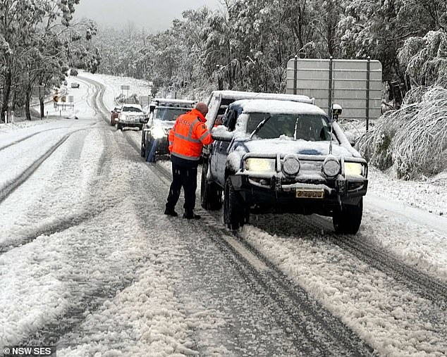 Cars, rooftops and highstreets were left completely white