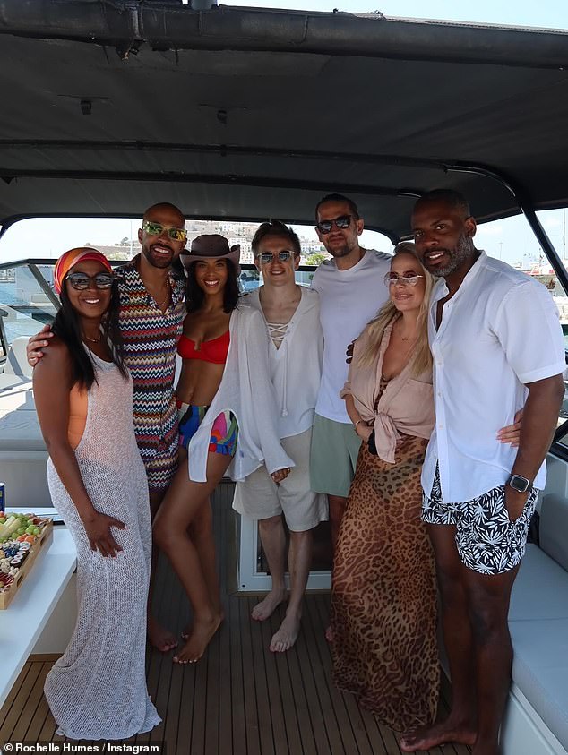 They were joined on the boat by a group of friends