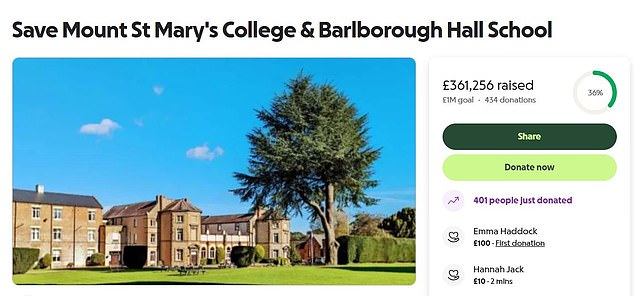 The campaign's website states that without 'immediate financial support, there is a risk that the school will be forced to close and unable to open in September’