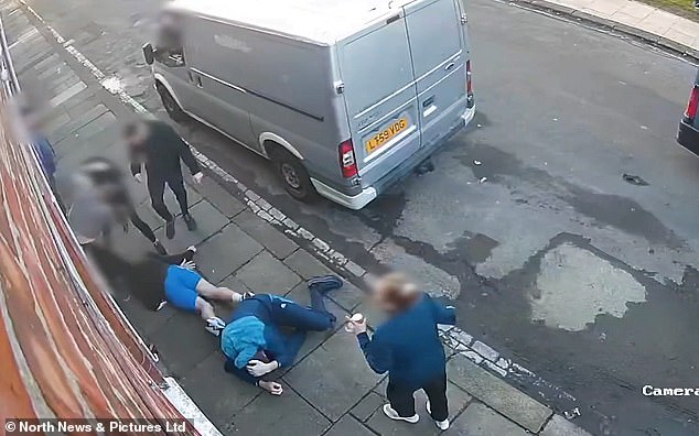 Before the near-fatal crash, Holmes and a group of others were involved in a fight that saw the thug punched and kicked