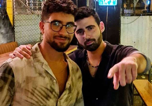 Evyatar, left, and best friend Guy Gilboa-Dalal in 2022 before being kidnapped by Hamas from a music festival