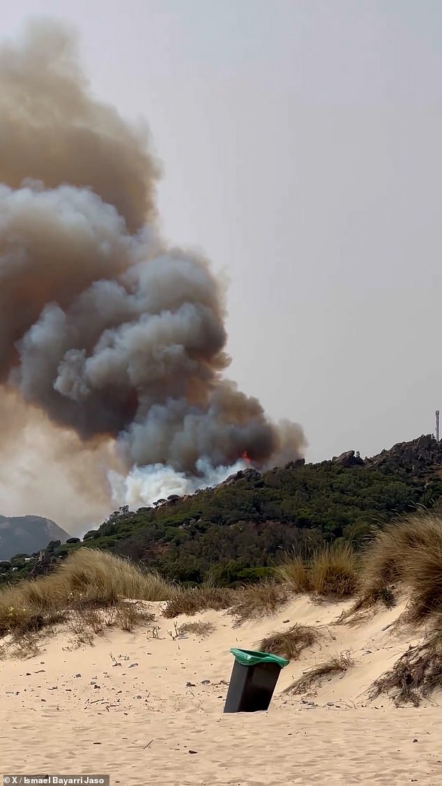Meanwhile in Spain, the flames are spreading in the hills of Torre de la Peña, behind the hugely popular resort of Tarifa