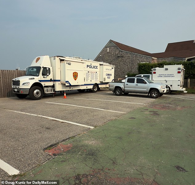 As the investigation continued into the early hours of Wednesday, police officers were seen stopping guests at the Montauk Yacht Club - as the area was being cordoned off