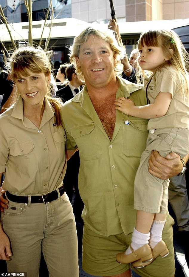 Rather then bestowing untold riches onto his children, Steve left Robert and Bindi (pictured) with a life insurance policy totaling just $200,000, realestate.com.au reported. Also pictured; Terri Irwin