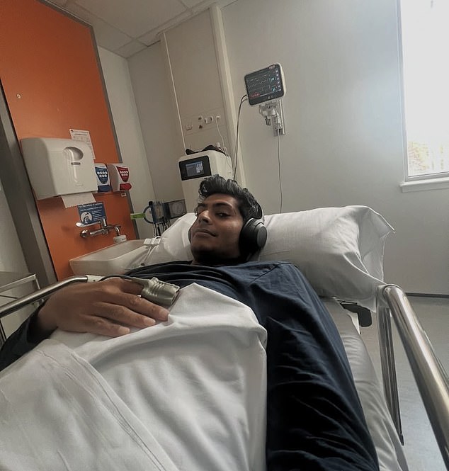 Supported by a heartfelt message, the presenter posted a series of photos from the hospital