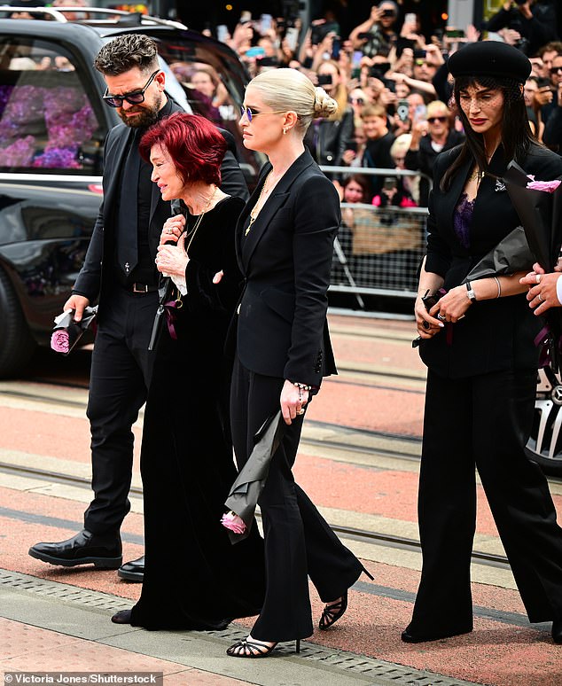 Ozzy and Sharon Osbourne's son Jack supported his mother and two sisters Kelly and Aimee at his emotional funeral procession in Birmingham last week