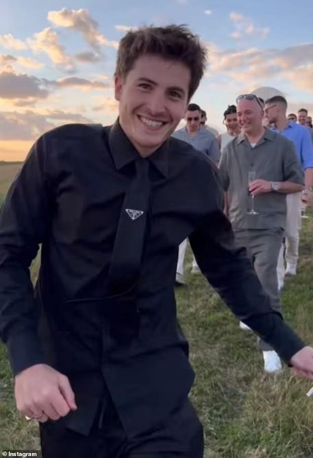 Those in attendance were treated to £82 bottles of rose, and to end the evening, Max and Kris got into a rowing boat on one of the 5,000 acre estate's lakes to release Chinese lanterns