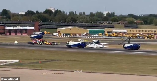 The plane at Birmingham was built in 1981 and is owned by a firm called Blue Sky Investments