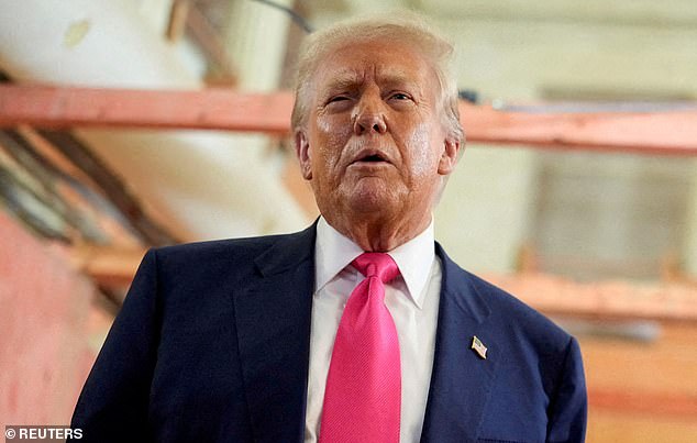 US president Donald Trump (pictured) has declared Russian an 'extraordinary threat' to the US