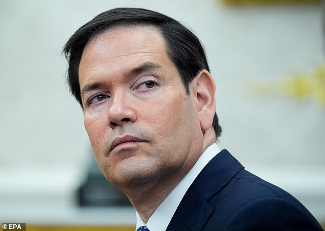 Apart from Musk - who overwhelmingly had the worst ranking - US Secretary of State Marco Rubio (pictured) suffered the second largest drop in favorability, plummeting a positive 8 in January to a -16 in July