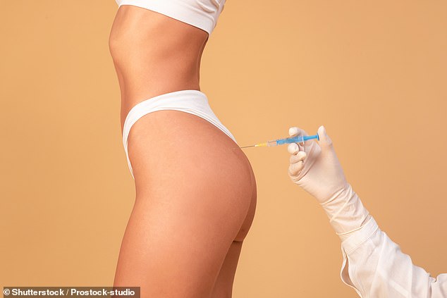 Woman getting a bum sculpting injection