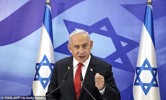 Israeli Prime Minister Benjamin Netanyahu speaks during a press conference in Jerusalem on December 9, 2024