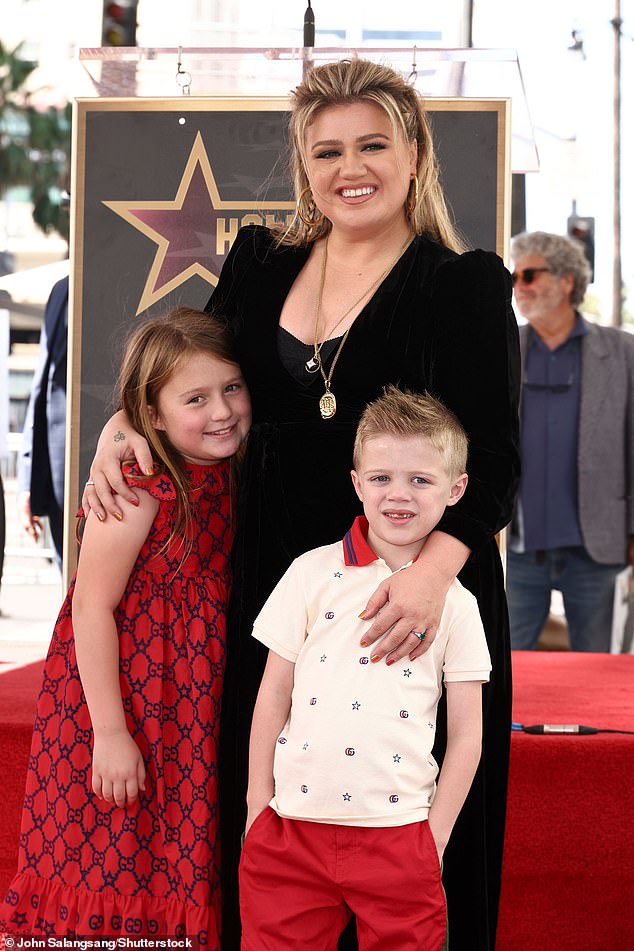 Clarkson and her ex-husband share two young children: daughter River, 11, and son Remington, nine; pictured in 2022 in Hollywood
