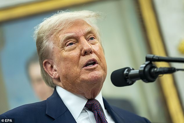 Donald Trump pictured in the Oval Office on August 6