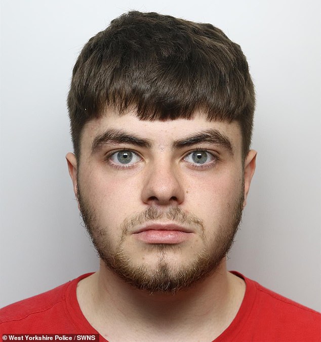 The reckless motorcyclist, pictured, has been jailed for 22 months and banned from driving after pleading guilty to causing serious injury by dangerous driving