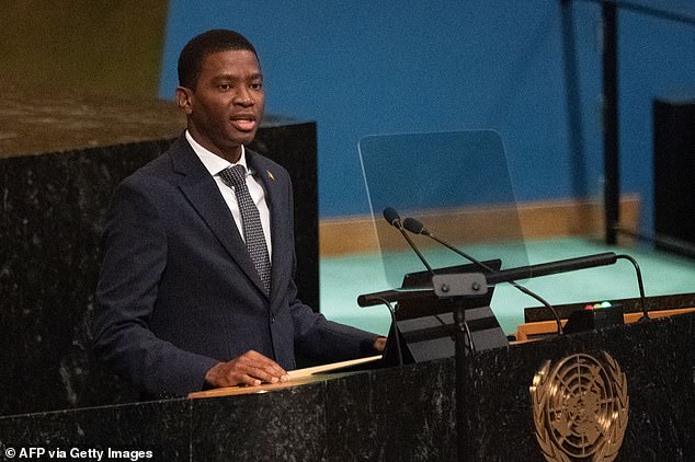 Grenada's Prime Minister Dickon Mitchell, pictured speaking to the UN in New York in 2022