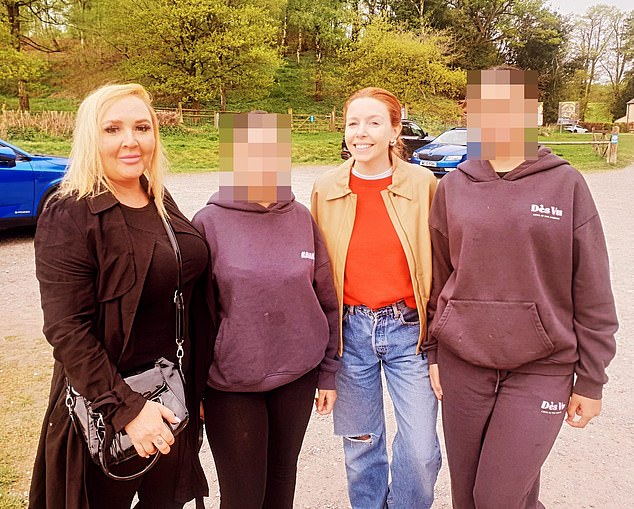 Marie Buchan with her 11-year-old daughter Olivia, who is the only child to appear in the show due to be aired later this month, and her daughter Michaela, 14