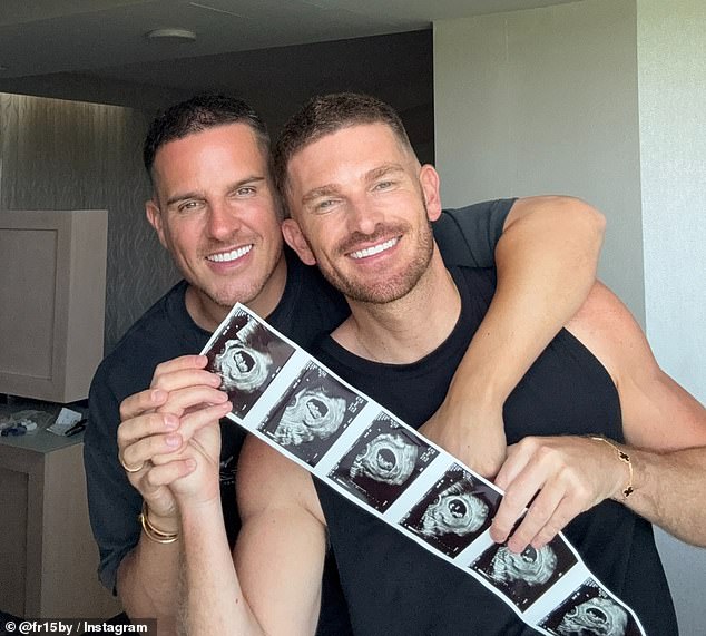 Former In The Style Founder Adam Frisby, (right) is expecting his first child with his long-term partner Jamie Corbett, Daily Mail can exclusively reveal