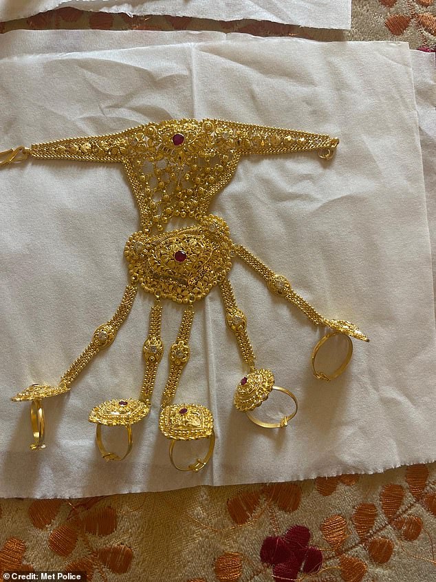 Expensive golden jewellery was among the personal affects taken by the robbers