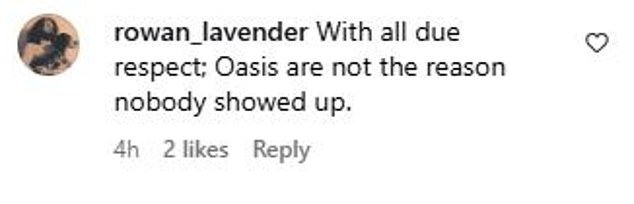 The comedian faced a backlash from those defending Oasis for their upcoming gigs on the 8th, 9th and 12th August