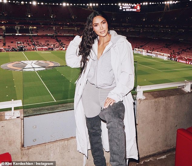 Kim told sister Kylie that it was 'so fun to be, like, a sports mom' amid her Arsenal antics